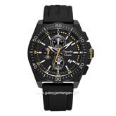 Alexandre Christie AC 6689 MC Chronograph Black Hour Marker Yellow Rubber Strap